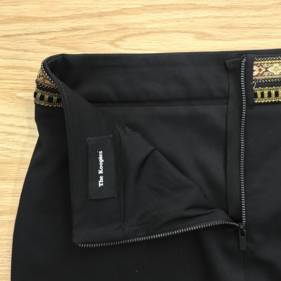 The Kooples Black Wool Beautifully Crafted Waist Pencil Mini Skirt, Size S - Picture 8 of 11